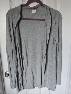 a new day Gray Ribbed Open-Front Cardigan